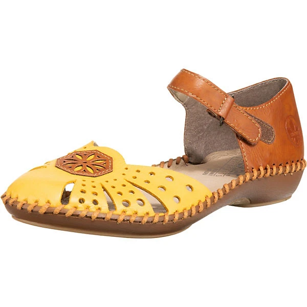 Rieker 120 Riemchenballerinas - Gelb-kombi 3 Rieker 120 Riemchenballerinas - Gelb-kombi