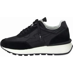 Tamaris Damen Low Sneaker Fashletics Low Top 1-23747-27 Schwarz 001 Black Leder/Synthetik Mit Removable Sock Sneakers Low - Schwarz -Pretty Ballerinas-Shop 22175329 03