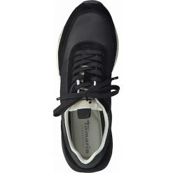 Tamaris Damen Low Sneaker Fashletics Low Top 1-23747-27 Schwarz 001 Black Leder/Synthetik Mit Removable Sock Sneakers Low - Schwarz -Pretty Ballerinas-Shop 22175329 05