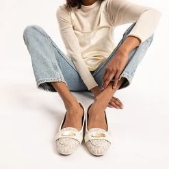 Michael Kors Mk Plate Klassische Ballerinas - Offwhite -Pretty Ballerinas-Shop 28299286 02